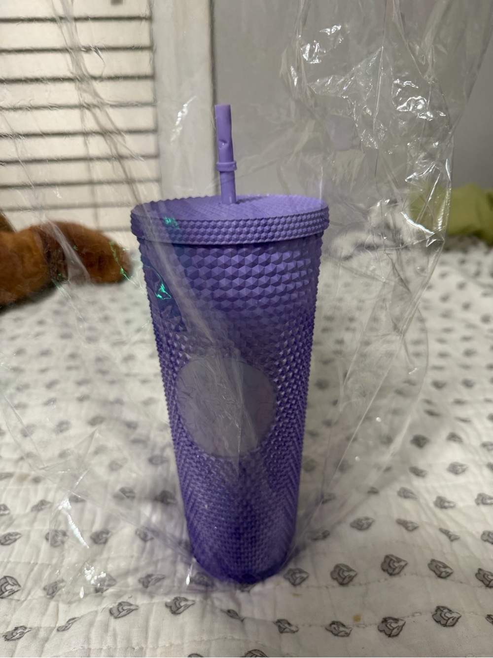 Starbucks Purple Studded Tumbler with Matching Lid and Straw
